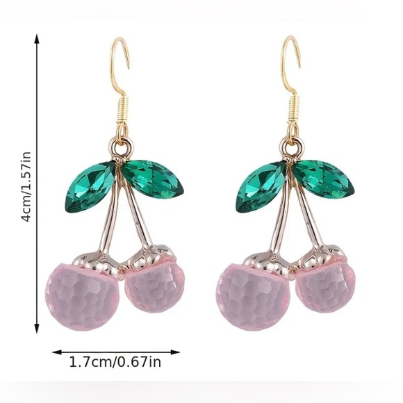 🌟Host Pick!!🌟NWT Fashion Cherry Drop Earrings. - Picture 3 of 3